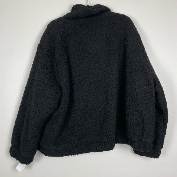 NWT $98 BlankNYC Black Sherpa Jacket Plus Size 3X Cozy Winter Coat - Picture 2 of 7